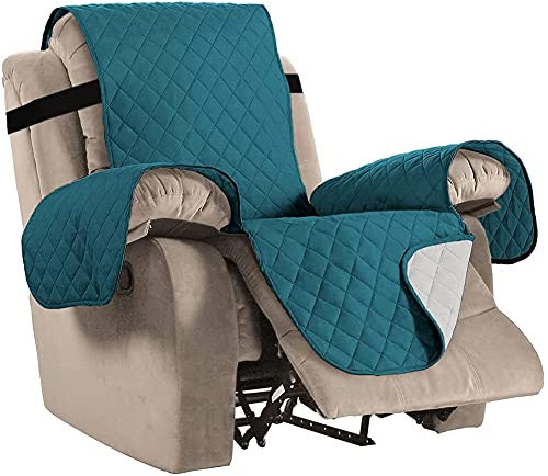 BXFUL Sesselschoner Relaxsessel Sesselauflage Relax, Sofaüberwurf 1 Sitzer Sesselschutz für Ledersofa, rutschfeste Recliner-Schutzhülle für Haustiere (M,Tiefes Wasser Blau)
