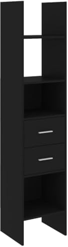 vidaXL Bücherregal Wandregal Standregal Aktenregal Raumteiler Büroregal Regal Aufbewahung Bücherschrank Schwarz 40x35x180cm Holzwerkstoff