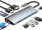 USB C Hub,Typ C Adapter 11 in 1 mit 4K-HDMI,VGA, USB-C 100W PD, 1*USB2.0, 3*USB3.0, RJ45-Gigabit-Ethernet, SD/TF-Kartenleser, 3,5-mm-Audiobuchse für MacBook und andere Geräte vom Typ C