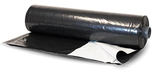 Farm Plastic Supply - Panda Film Light Deprivation Serra Cover - 6 mil - (6 'x 75') - 100% Blackout Tarp, Nero Bianco Plastica Foglio, Green House Poly Film