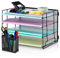 TIDYHIVE 4-Tier Letter Tray Organiser & Pen Pot, Screw-Free Design, Paper Filing Tray for Office Desk, File Holder Stackable Filing Trays