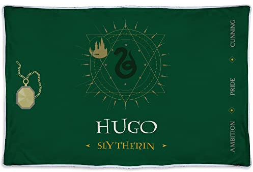 Personalisierte Slytherin-Decke mit Name/Text. Verschiedene Größen. Personalisierte Geek-Geschenke. Personalisierte Polar-Fleecedecke. Öko-Tex-Decke. 80X125cm 480 g/m2. Slytherin-Coraline-Decke