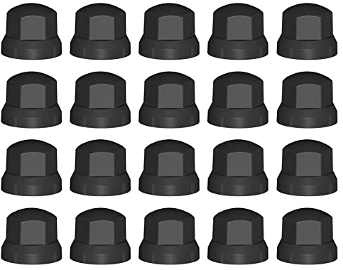 MelTruck Radmutterkappen Schutz Abdeckung Ø32 mm für Schrauben für LKW (20, Schwarz, Höhe: 41 mm)