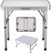 Campingtisch Aluminium-Klapptisch 60cm x 45cm, höhenverstellbar, Leichter Gartentisch, 20kg Belastbarkeit, Faltbarer Campingtisch leicht zu transportieren, für Haus, Garten, Büro (Weiß)