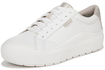 Dr. Scholl's Shoes Women's 6 Sneaker, White/Gold, 6