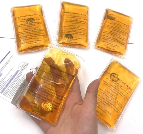 Wiederverwendbare Taschenhandwärmer, klick-aktivierte sofortige Wärmepackungen, wiederverwendbares Gel-Heizkissen zur Schmerzlinderung, Muskelkater, Steifheit, Schmerzen (Mittel Orange 5 Stück)