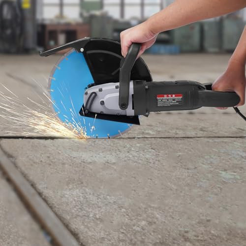 3000W BetonsäGe Elektrisch 220V Elektrische Wand-Schneidemaschine, Betonsäge mit 35cm Diamantblatt 3800rpm Nass-/Trockenbetonsäge Staubfreies Schneiden (Schwarz)