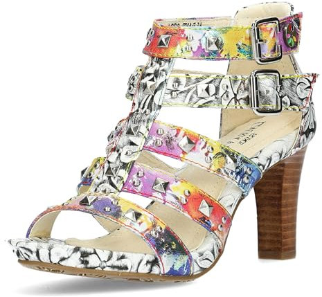 LAURA VITA Sandales Mode Femme Albane 6324, Pointure:39 EU, La Couleur:Bleu