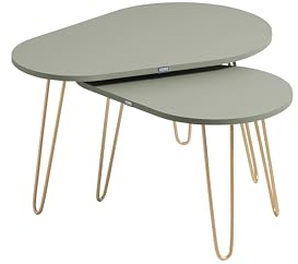 LOOKS by Wolfgang Joop Couchtisch 2-er Set Organic, Pistazie/goldfarben