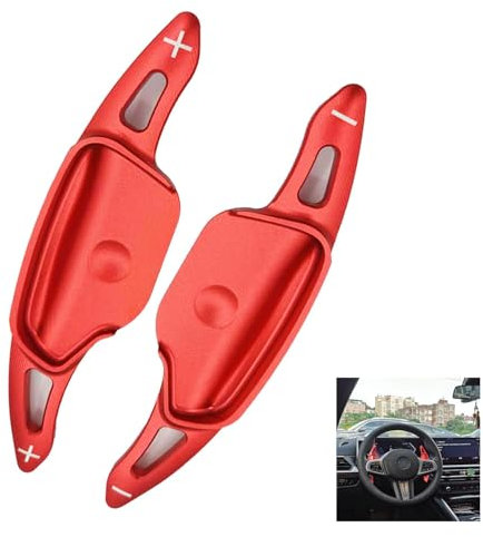 lcyen 2 Stück Auto Schaltwippen Passt für KIA Proceed GT,für Sportage NQ5 Sportage QL K3 K5 MQ4 2020 2021 2022 2023 Alu Schaltpaddel Erweiterung Paddle Shifter Verlängerung Paddles Lenkrad (Rot)