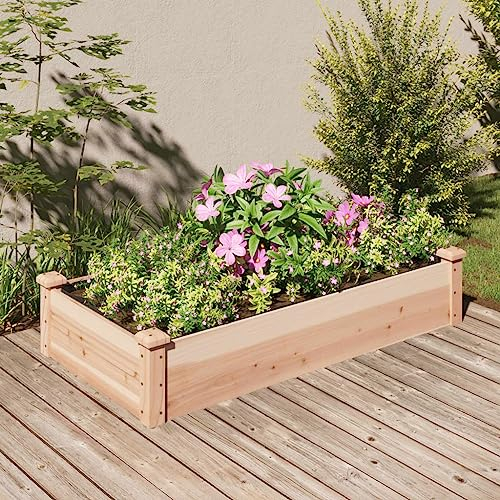 Xichuzi Hochbeet mit Einsatz 120x60x25 cm Massivholz Tanne, Palettenrahmen, Hochteich, Gemüsebeet, Kräuterregal Balkon, Blumenbeet, Kräuterspirale, Tomatenbeet, Pflanzhochbeet