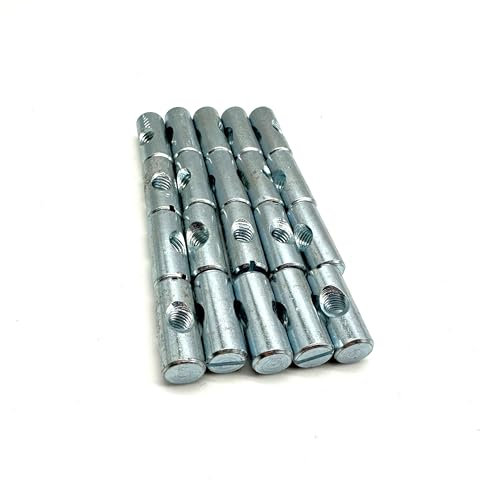Tuercas de fijación de muebles M6 x 25 mm, 20 unidades, tuercas de fijación para cunas, camas y sillas. Paquete plano de tuercas de rosca central