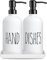 Ensemble De Distributeurs De Savon en Verre Premium : Pack De 2 Distributeurs Savon Liquide avec sous-Plat en Céramique, Capacité 500 ML / 17 Oz, pour Les Mains Et Liquide Vaisselle (Blanc)