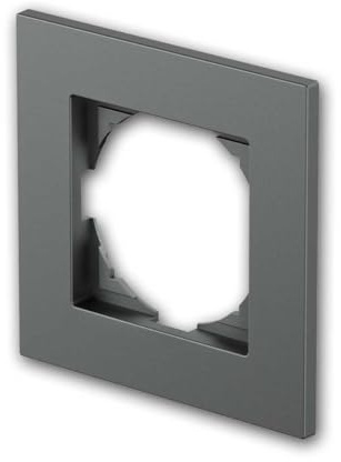 LOGIQ Rahmen FLAT, 1-fach, für Lichtschalter oder Steckdose, Farbe anthrazit, Doppelrahmen für Längs- und Quermontage, 10er Set