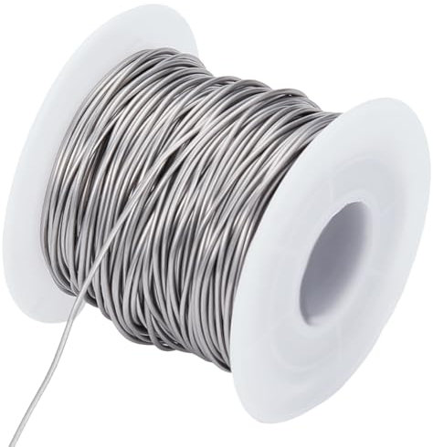 Beebeecraft 1 rollo de Alambre de Acero Inoxidable para Manualidades de Calibre 1 de 18mm Y 32 m con Bobina para Envolver con Alambre Hacer Joyas Pulseras Y Pendientes