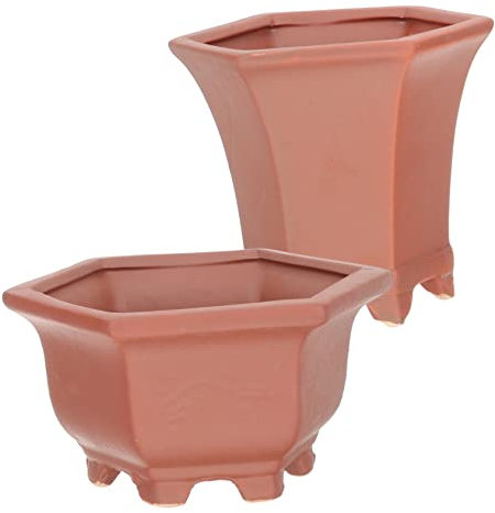 BESPORTBLE 2 Piezas Maceta De Planta De Cerámica Maceta De Barro Agujero Macetas De Terracota para Plantas Linda Maceta Pequeñas Macetas Macetero De Barro Rojo Macetas De Planta Drenaje