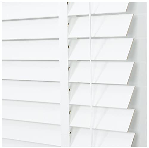 WWERTYY Weiße Jalousien, Holzjalousien mit 50 mm Lamellen, Jalousien aus Massivholz, Horizontaljalousien für Fenster/Türen, 100 x 160 cm