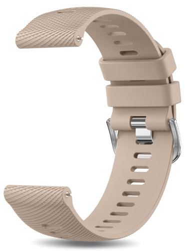 YLK 22mm Bracelet de Montre en Silicone, Souple Bracelet de Replacement en Dégagement Rapide avec Boucle en Même Couleur Homme Femme (Thé à Lait, 22mm)