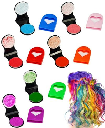 KEMUZ 6Pcs Tizas Para el Pelo, Tinte de Cabello Brillante Temporal Portátil de 6 Colores para Mujeres Regalos Tiza de Cabello Lavable, Apto para Hombres y Mujeres, No Tóxico y Fácil de Aplicar
