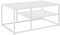 skølm Skadi Couchtisch aus Metall – Wohnzimmertisch mit Stauraum – Tisch Wohnzimmer mit Zwei Ablagen – Beistelltisch mit verstellbaren Füßen – Sofatisch 45x100x60 cm (HxBxT) – Coffee Table in Weiß