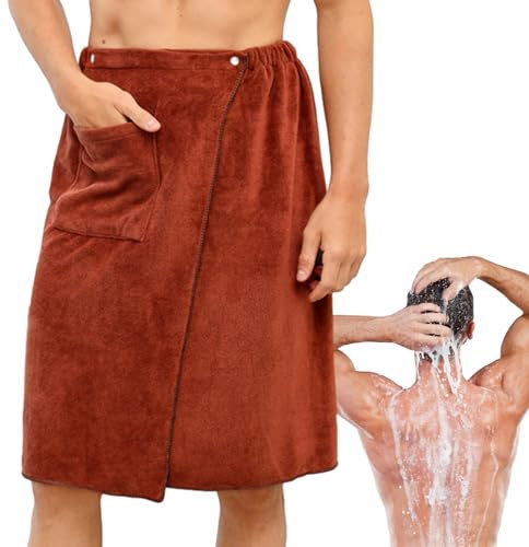 Generisch Body Tuch Wrap, Herren Bad Wrap - Schnelle Absorption gemütlich Leichter multifunktional Verstellbarer Gurte Körpertuchverpackung mit Tasche für Bath -Fitnessstudio -Spa