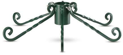 Metall Weihnachtsbaumständer im antiken Deisgn 60 cm | Christbaumständer mit 8,4 cm Bohrung | Tannenbaum Ständer für Bäume bis 250 cm | Weihnachtsbaum Ständer für künstliche und echte Bäume (Grün)