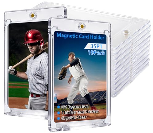 10Pcs Magnetic Card Holder,35PT Card Sleeves,UV-Schutz Kartenhalter | Harte Kunststoff Sammelkarten Hüllen,Transparent Kartenhüllen Halter für Standard-Karten Game Sportkarten Sammlung
