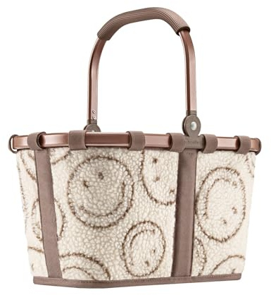 reisenthel carrybag XS smiley® teddy chocolate – Stabiler Einkaufskorb mit praktischer Innentasche – Elegantes und wasserabweisendes Design