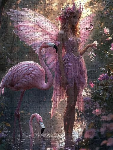 Puzzle 5000 Teile Erwachsene, Jigsaw Puzzle Erwachsene 5000 Teile, Flamingo Frau Puzzles, Impossible Klassische Puzzles, Herausfordernde Familie Spiele, für Home Decor und Geschenke DX0YL2-464