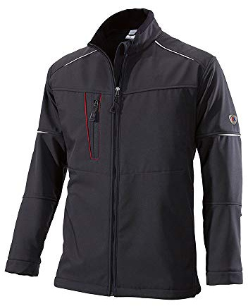 BP 1868-572-32-2XL Herren-Softshell-Jacke, Stehkragen, Frontreißverschluss, 300,00 g/m² 100% Polyester, schwarz, 2XL
