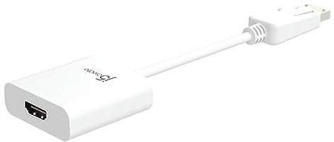 j5create DisplayPort to DVI Adapter JDA154 Mini, 1080P@60Hz, 9.9 cm for Mac, PC, Monitor, TV, Projector White