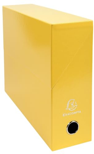 Exacompta - Ref 89928E - Iderama Collection - Transfer Box - 250 x 330 x 90mm in Size, Suitable for Holding A4 Documents, Premium Plastic-Coated Pressboard - Yellow