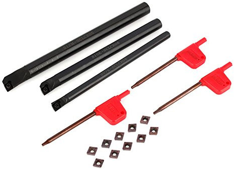 SCLCR CNC Toolholder Inner Hole Boring Tool Set, Lathe Boring Internal Turning Toolholder Holder + 110 Pcs Ccmt0602 Insert + 3 Pcs Wrench, Boring Bar Set, Lathe Boring Bar