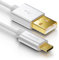 deleyCON Micro USB Kabel 1m Nylon + Metallstecker - Ladekabel Datenkabel Schnellladekabel - Smartphone Tablet PC Laptop Notebook - Silber