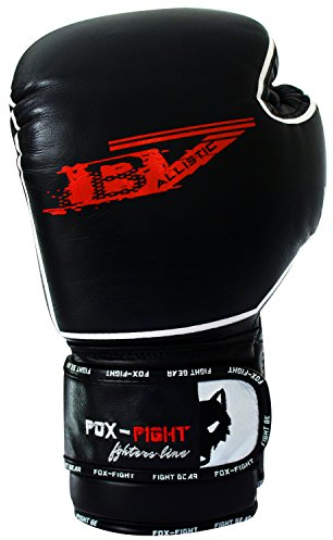 B7 Boxhandschuhe professionelle hochwertige Premium Qualität aus echtem Leder Sandsack Training Sparring Muay Thai Kickbox Freefight Kampfsport BJJ Sandsackhandschuhe Gloves FOX-FIGHT 10 OZ schwarz