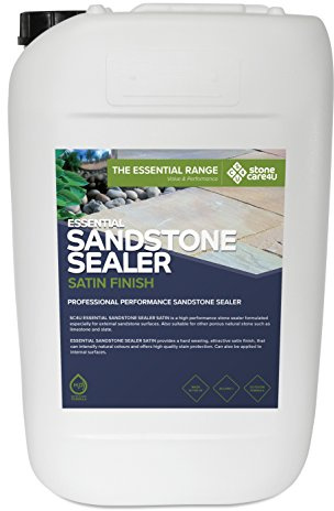 StoneCare4U - Sandstone Sealer Satin - 25L - Gloss Enhancement Exterior Natural Stone Sealant for Sandstone, Limestone, Slate & More. Outdoor Patio Sealant for Patio, Drive & Paths