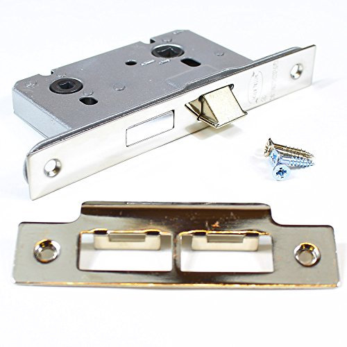 Gridlock E-Series Mortice Bathroom Lock - 3 (75 mm), Nickel