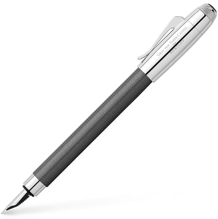 Graf von Faber-Castell 141701 - Füllfederhalter Bentley Tungsten mit lackiertem Metallschaft, rhodierter Edelstahlfeder, Federbreite: F, Abmessung: Länge 141 mm x Ø 14 mm