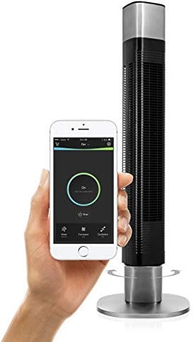 Princess Smart Tower Fan, 50 W, 3 Speed Settings, Smart Control and Free App, Works with Alexa