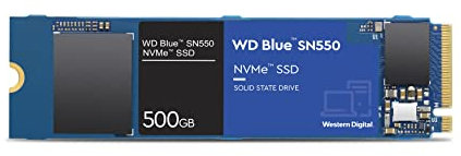 WD Western Digital Blue SN550 NVMe M.2 500 GB PCI Express 3.0 3D NAND - Western Digital Blue SN550 NVMe, 500 GB, M.2, 2400 MB/s, 8 Gbit/s