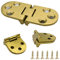 4 Pack Brass Folding Table Hinge Round Edge 180 Degree Folding Table Butler Tray Backflap Hinges for Table Cabinet Door Furniture with Screws, Gold