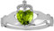 Little Treasures 925 Sterling Silver Geburtsstein Claddagh Ring Peridot