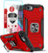 LeYi Hülle für iPhone SE 2022/2020/iPhone 8/7/6/6S/iPhone SE 3 Handyhülle mit 2*Schutzfolie, Militär Standard Stoßfest Schutzhülle Metall Ring Halter Case Handy Hüllen Cover Rot