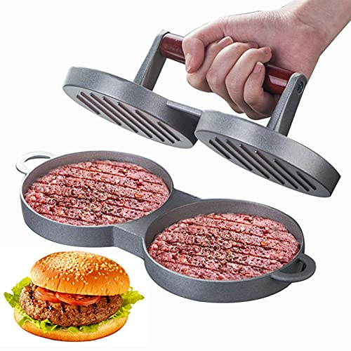 Burgerpresse mit, Edelstahl 304 in Lebensmittelqualität, Hamburgerform, Antihaft, für Burger, Cheeseburger, Patties, Frikadellen, Bratpfanne, Grill (1 PCS)