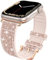 Neitra Cinturino per orologio Bling compatibile con Apple Watch, cinturino di ricambio per cinturino in silicone morbido glitterato per iWatch serie SE 6 5 4 3 2 1 (38/40/41mm, Champagne oro)