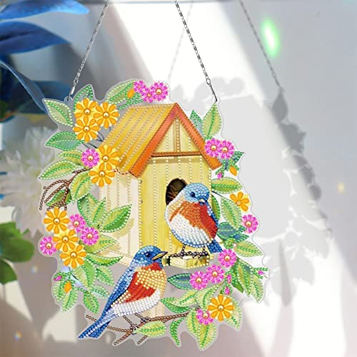 TROYSINC 5D DIY Diamond Painting Kranz, DIY Diamant Painting Set, Beide Seiten Strass Kristall Malerei Kit Türkranz Türschmuck Wanddekor für Home (Stil B)