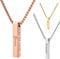 UHRENWELT Stabanhänger mit Kette und eigener Gravur Namen und Datum / Barrenkette mit Wunschgravur / Roségold (Rosé, Edelstahl)