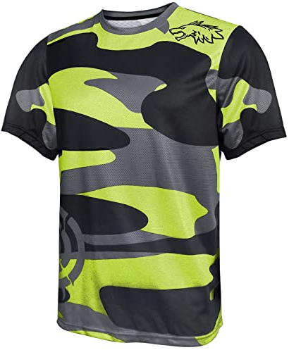 Wisdom Wolf Herren Kurzarm MTB Shirt Leicht Atmungsaktiv Sport Fitnessstudio Radtrikot