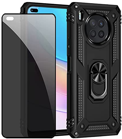 CLYDITE Funda para Huawei Nova8i/Honor 50 Lite Carcasa Negro con Protector de Pantalla de Privacidad, Anti Espía Cristal Templado