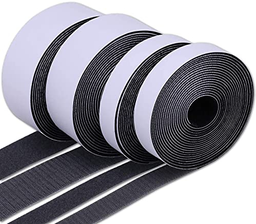Magiccute 12M Klettband Selbstklebend Extra Stark, Doppelseitig Klebende mit Klettverschluss 20mm Breit Klebepad Flauschband und Hakenband für Wände und Boden,Tür,Gläser,Metalle
